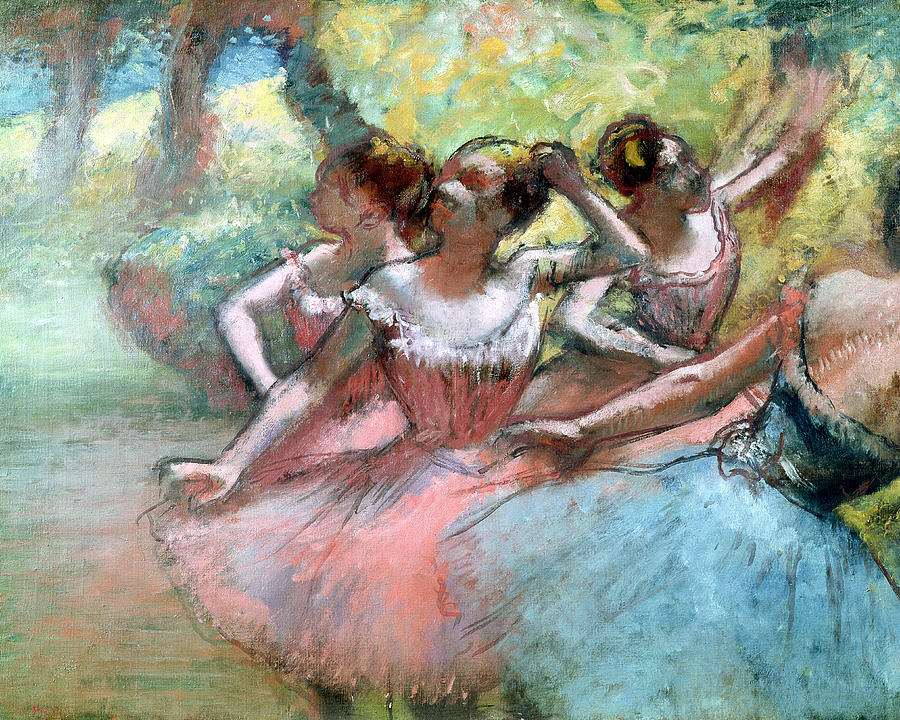 Four Ballerinas on the Stage Giclee by Edgar Degas